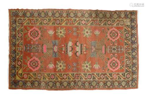 HAND-TIED KHOTAN VASES RUG 9'11