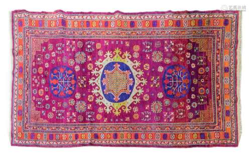 HAND-TIED KHOTAN RUG 11'4