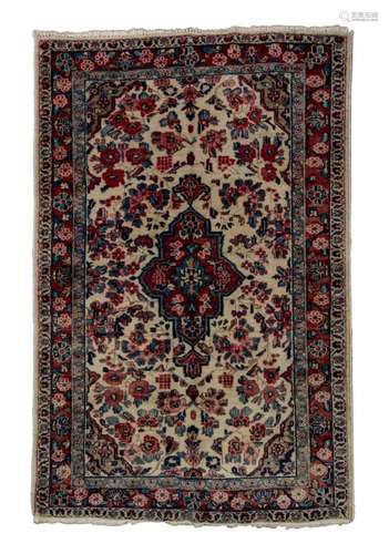 HAND-TIED PERSIAN MAHAL RUG 4'5