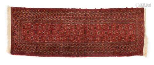 ANTIQUE HAND-TIED AFGHAN RUNNER 8'10