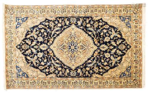 PERSIAN HAND-TIED 9-LINE NAIN RUG 6'2