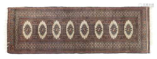 HAND-TIED BOKHARA FLOOR RUNNER 6'4