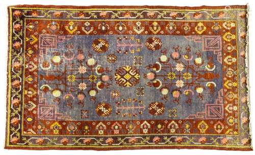 HAND-TIED KHOTAN RUG 7'7