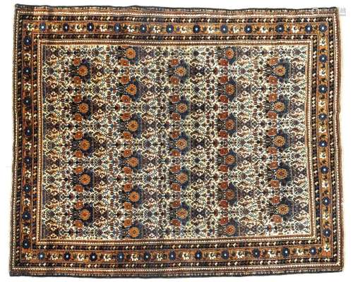 ANTIQUE PERSIAN HAND-TIED ABADEH RUG 6'1