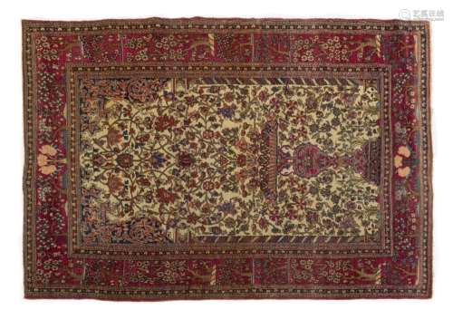 ANTIQUE PERSIAN HAND-TIED ISFAHAN RUG 6'5