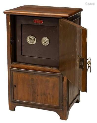 FRENCH FRUITWOOD & IRON SAFE CABINET