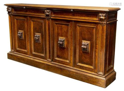 ENGLISH CARVED OAK SIDEBOARD