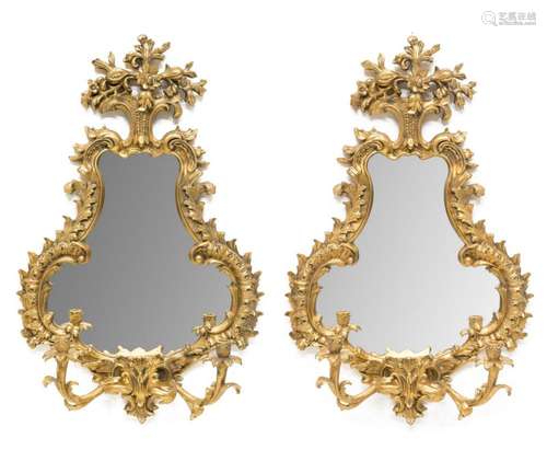 (PAIR) ENGLISH GILDED COMPOSITE WALL MIRRORS