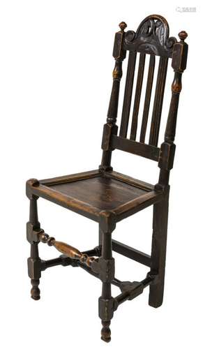 ENGLISH OAK PERIOD CHAIR, 18TH C.