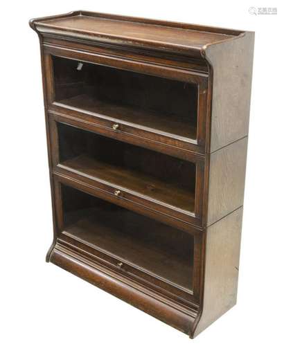 GUNN THREE STACK OAK LAWYERS BOOKCASE