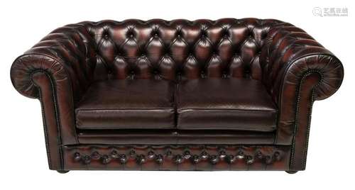 ENGLISH THOMAS LLOYD LEATHER CHESTERFIELD SOFA