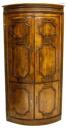 FRENCH 19TH C. BOW FRONT CORNER CABINET