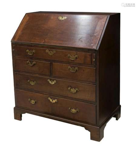 ENGLISH GEORGIAN WALNUT FALL-FRONT WRITING BUREAU