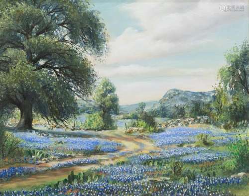 LAJUANA WESTERFIELD (TX) BLUEBONNET OIL PAINTING