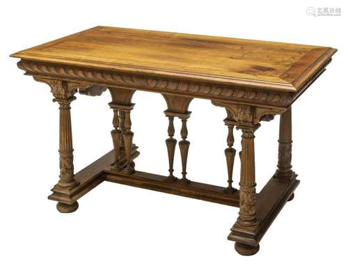 FRENCH RENAISSANCE REVIVAL WALNUT TABLE