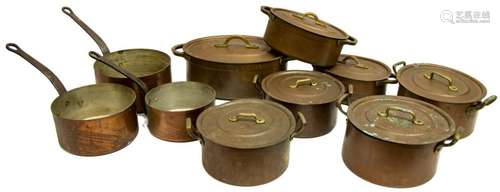 (10) FRENCH COPPER SAUCE PANS COOKWARE