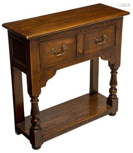 ENGLISH OAK TWO DRAWER HALL TABLE