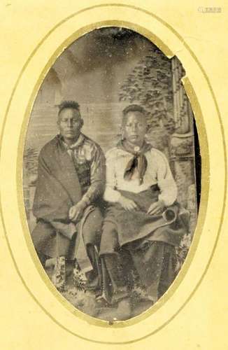 NATIVE AMERICAN INDIANS TINTYPE IMAGE