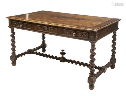 FRENCH LOUIS XIII STYLE BUREAU PLAT WRITING DESK