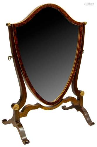 ENGLISH GEORGIAN STYLE SHIELD-FORM VANITY MIRROR