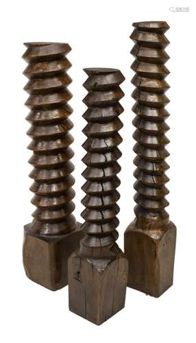 (3) FRENCH ARCHITECTURAL GRAPE PRESS SCREW