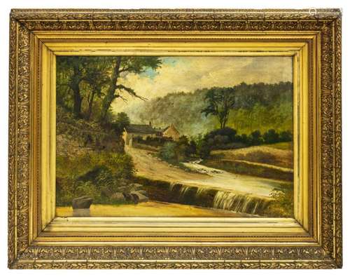 FRAMED OIL ON CANVAS PASTORAL LANDSCAPE PAINTING