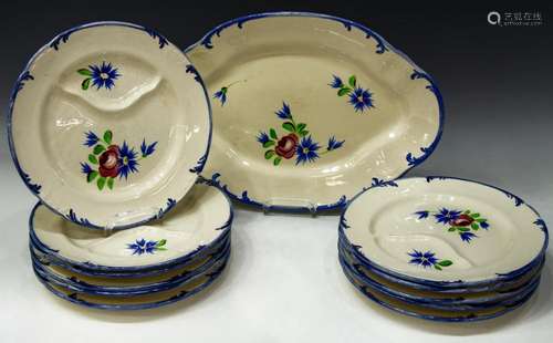 (12) FRENCH LONGCHAMP FAIENCE ASPARAGUS SET