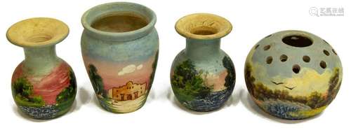 (4)TEXAS MEYER POTTERY BLUEBONNET, ALAMO, SAN JUAN