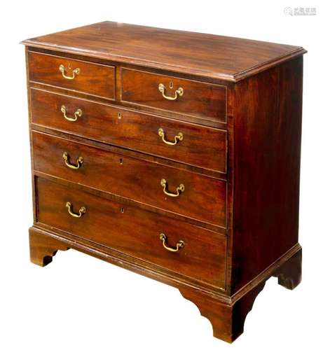 ENGLISH GEORGIAN MAHOGANY CHEST OF DRAWERS 18/19TH