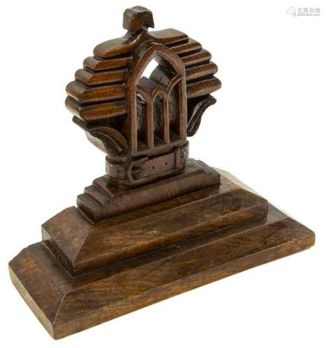 LARGE VICTORIAN CARVED OAK ARCHITECTURAL/DOORSTOP