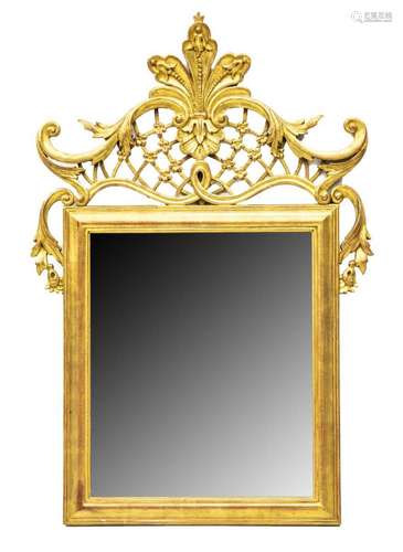 FRENCH LOUIS XV STYLE GILTWOOD WALL MIRROR