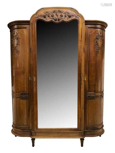 FRENCH LOUIS XVI STYLE WALNUT ARMOIRE