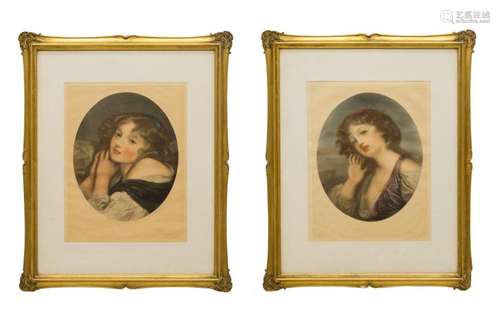 (2) ENGLISH FRAMED CHROMOLITHOGRAPHS OF BEAUTIES