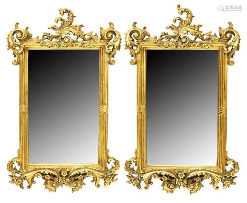 (PAIR) ENGLISH GILDED COMPOSITE WALL MIRRORS