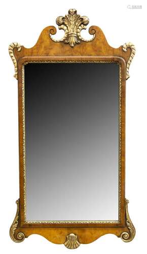 ENGLISH GEORGIAN STYLE PARCEL GILT WALL MIRROR