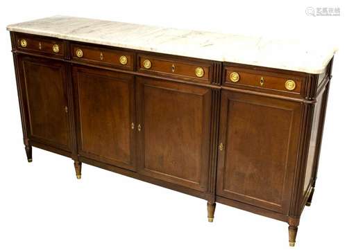 FRENCH LOUIS XVI STYLE MARBLE TOP SIDEBOARD