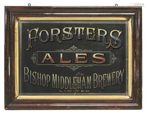 ENGLISH FRAMED ADVERTISING BAR MIRROR, FORSTERS