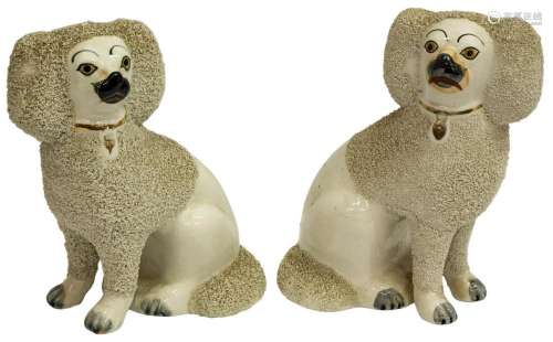 (2) ENGLISH STAFFORDSHIRE MANTEL DOGS