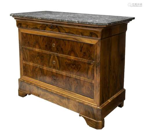 FRENCH LOUIS PHILIPPE MARBLE TOP COMMODE