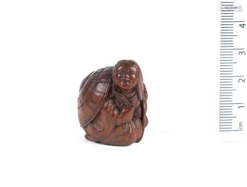 By Masakazu, Gifu, Mino Province, 19th century A wood netsuke of Ono no Komachi