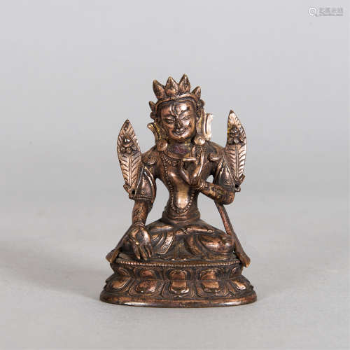 清中期 铜白度母像