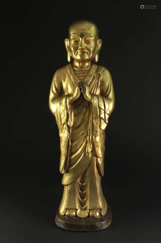 铜塑迦叶佛立像