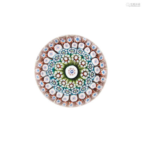 A rare St. Louis concentric millefiori paperweight, circa 1850