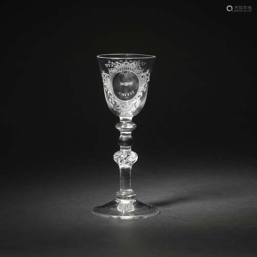 A Dutch engraved Friendship glass, circa 1750-60