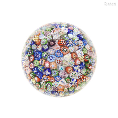 A Baccarat close-packed millefiori paperweight, dated 1846