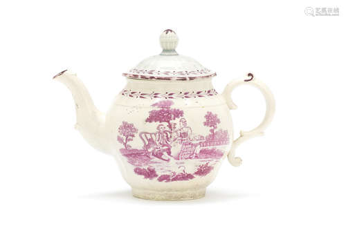 A rare Baddeley-Littler teapot and cover, circa 1780