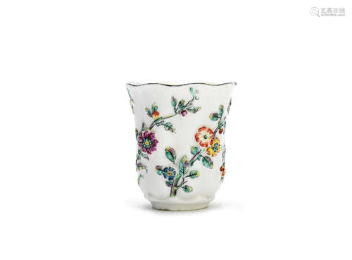 A Chelsea coloured teaplant beaker, circa 1745-49