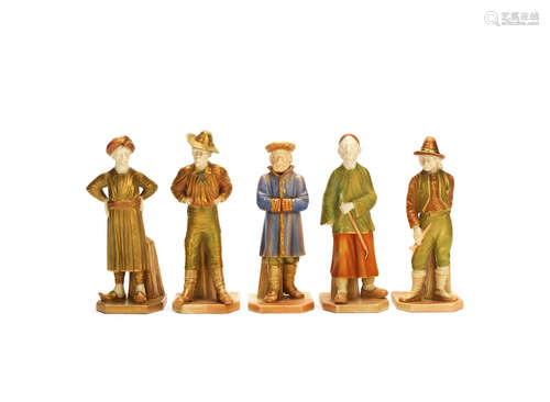 Eleven Royal Worcester figures from the Countries of the World series, dated 1895-1912