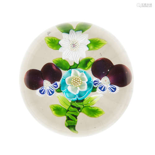 A rare Baccarat magnum flat bouquet paperweight, circa 1850