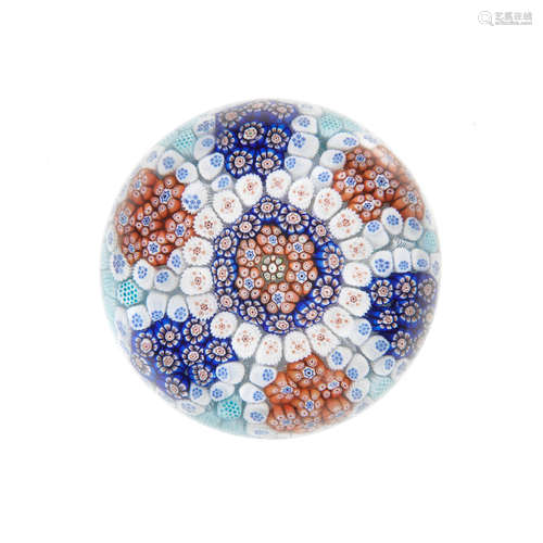 An exceptional Baccarat garlanded carpet-ground paperweight, circa 1850